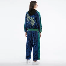 CH319 дизайн осень Повседневная Свободная бейсбольная куртка женская вышитая велюровая куртка