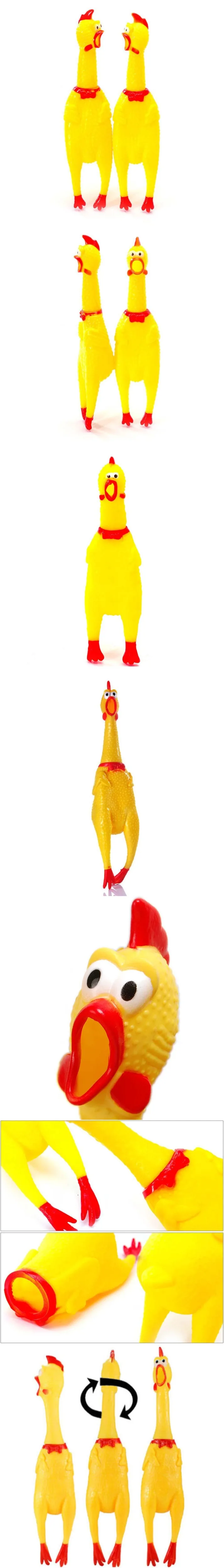 Желтый резиновая игрушка для домашних животных Подушка-собака кудахтанье Кричащие Shrilling резиновая курица