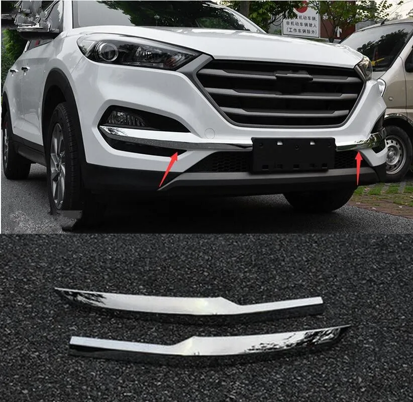 

ABS Exterior Front Fog Side Bumper Protection Cover Trim Modling Garnish 2 pcs / set For Hyundai Tucson 2016 2017