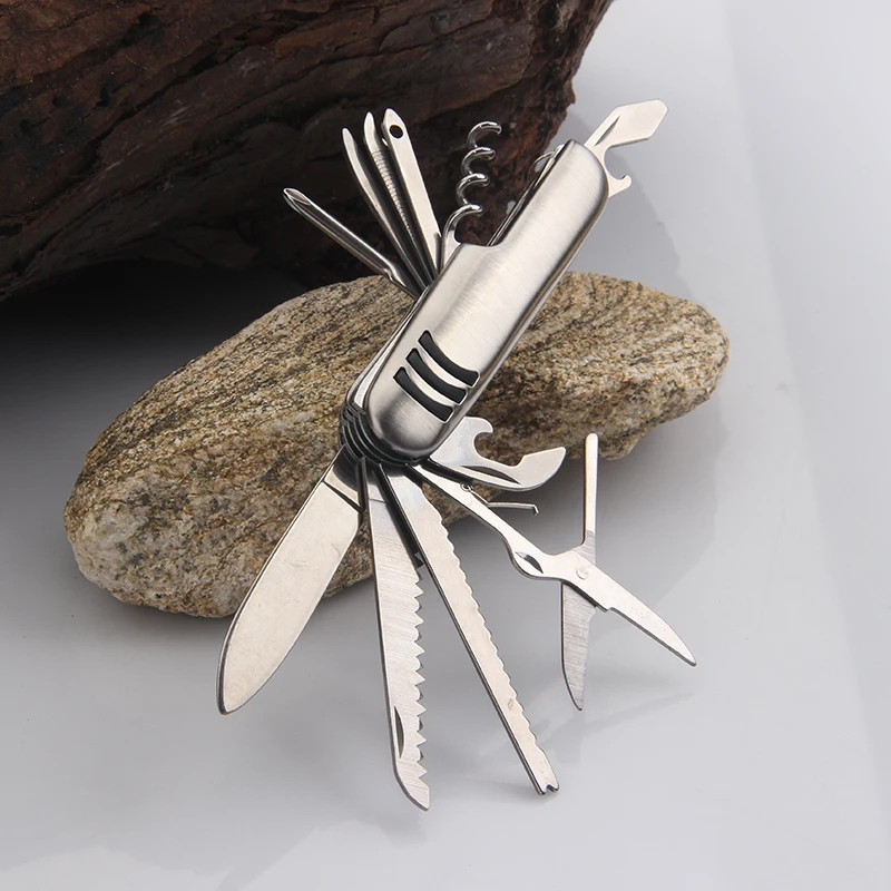 

Multi-function Mini Knife Outdoor Camping Self Defense Tool Steel Folding 11 Open Military Knife Portable Security Weapon