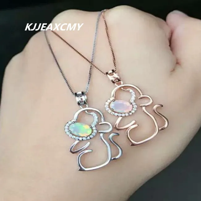 

KJJEAXCMY boutique jewelry,925 Sterling Silver Opal Pendant inlaid processing custom natural female mode