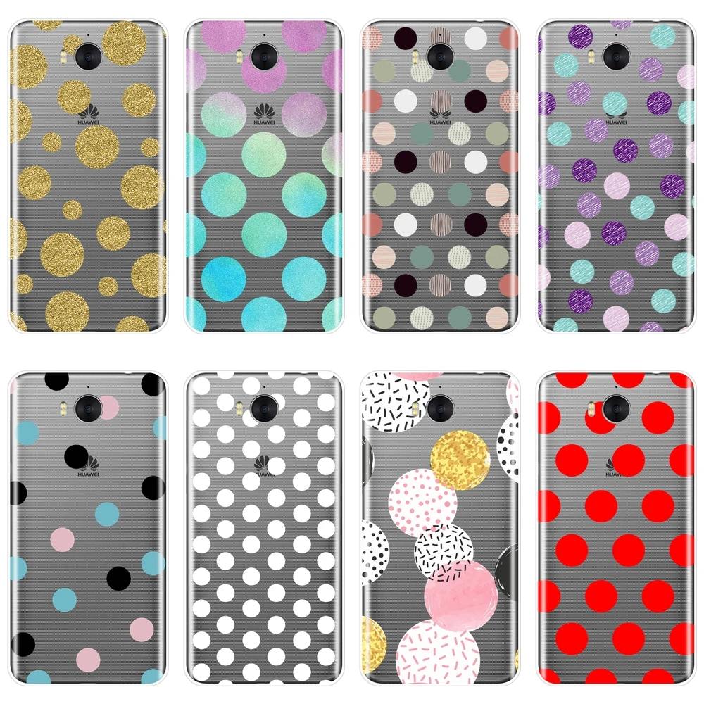 Back Cover For Huawei Y3 Y5 Y6 II Y7 Pro Red Dot White Girl Soft Phone Case Silicone Prime 2017 2018 Y9 2019 | Мобильные телефоны и