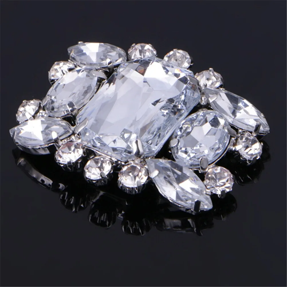 1 Pair Fashion Crystal Shoes Buckle Women Shoes Decoration Rhinestone Alloy Glass Shoe Clips Elegant Ornate Buckles