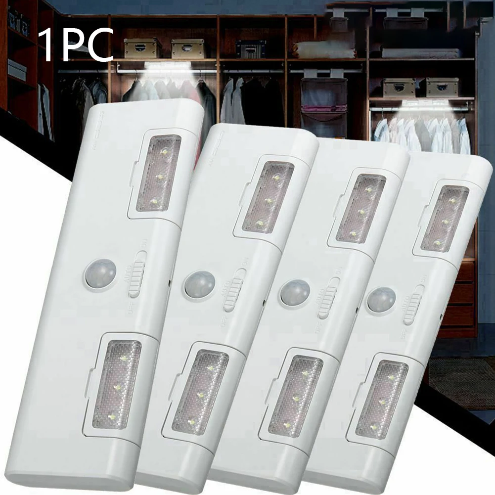 

Wireless Cabinet Cupboard Wall Kitchen Linkable Staircase Motion Sensor Light Night Detector Battery Powered Strip Lamp 6LED PIR
