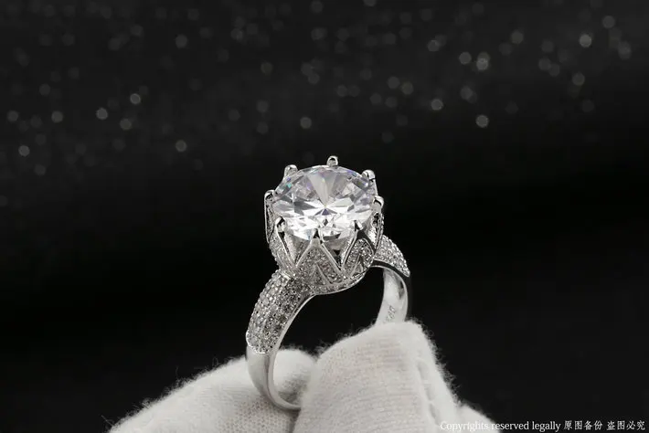 Double Fair Fashion Wedding/Engagement Ring Silver Color Jewelry Luxury Cubic Zircon Setting Unique Jewelry For Women DFR555