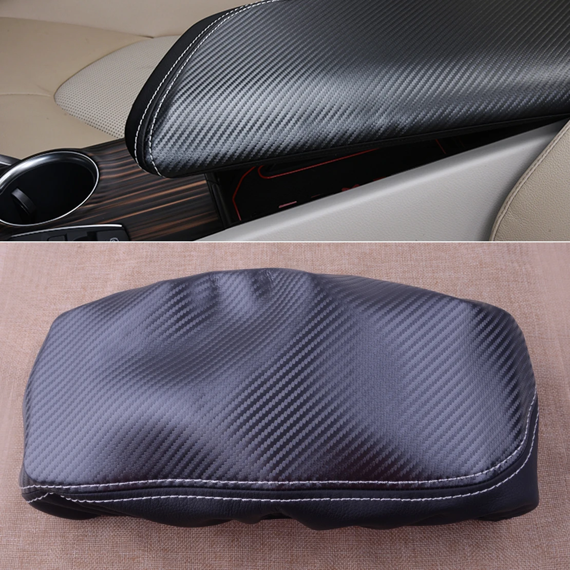 

CITALL Top Center Car Armrest Surface Case Cover Black Microfiber Leather Trim Fit for Toyota Camry 2018