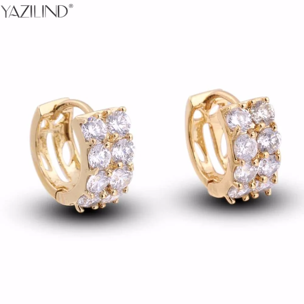 Hot Trendy Luxury Crystal Stud Earrings For Women New Fashion Elegant