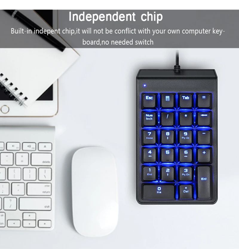 Motospeed OUTEMU красный переключатель Механическая цифровая клавиатура USB Mini Numpad для ноутбука числовая клавиатура проводной светодиодный клавиатура с подсветкой