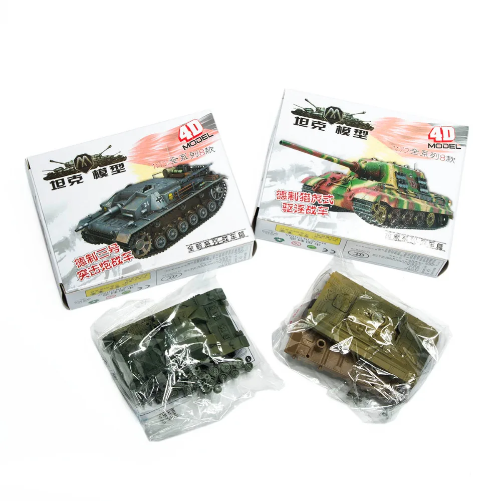 Goede TAIHONGYU 4D 8pcs Monteer Tank Zware Wapens Armor 1 72 Plastic Model US Kit Battle Speelgoed