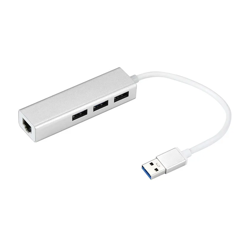 Портативный USB Hub 3-Порты и разъёмы USB 3,0 хаб гигабитный сетевой адаптер сети LAN конвертер для MacBook Pro Высокое Скорость прямая доставка