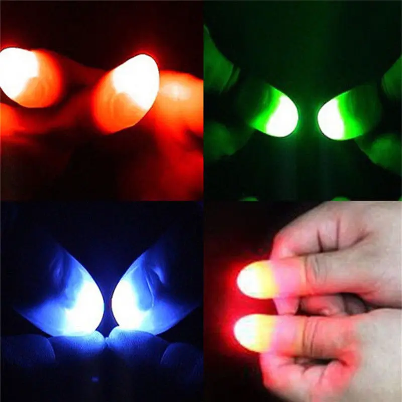 

Funny Novelty LED Light Flashing Fingers Magic Trick Props Kids Amazing Fantastic Glow Toys Children Luminous Gifts Decor 1 Pair