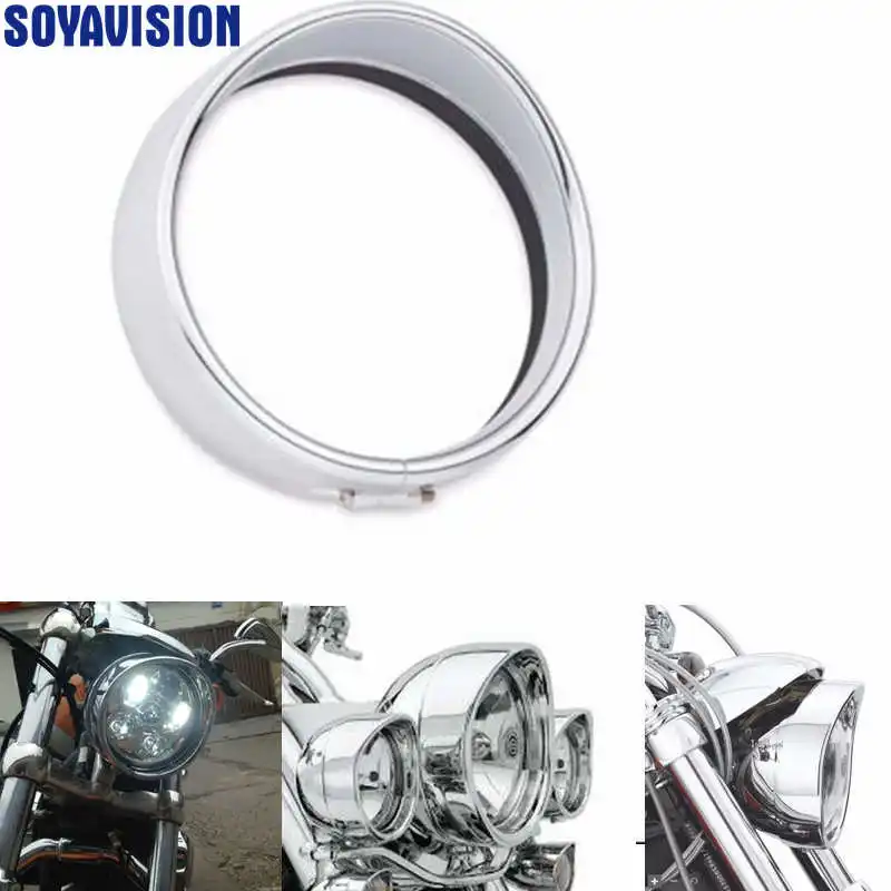 Harley Accessories 5.75 in. Visor Style Headlamp Trim Ring 69735 05 for Harley XL1200N, XL1200R