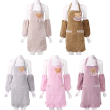 Милый медведь кружева женщин кухня ресторан нагрудник Приготовления Фартуки с карманами