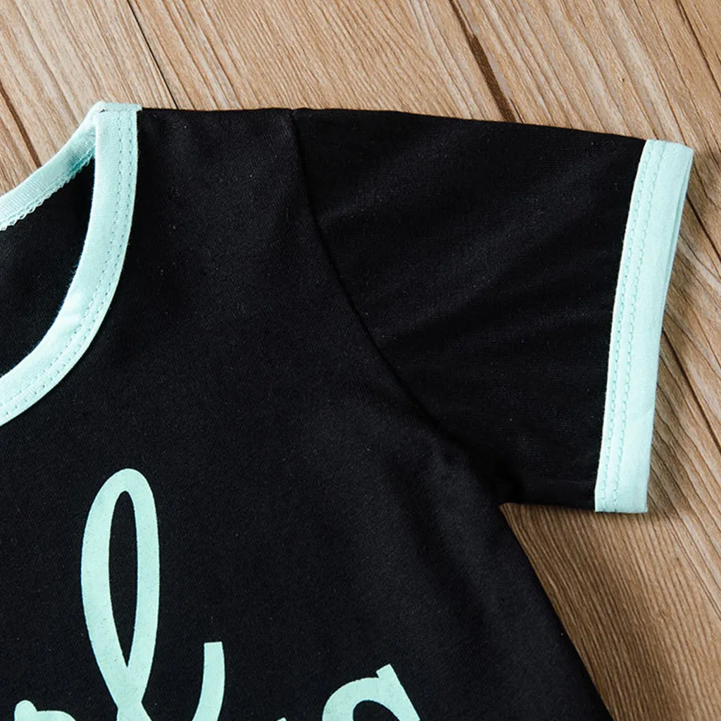 Комплект одежды для малышей футболка с короткими рукавами и буквенным принтом