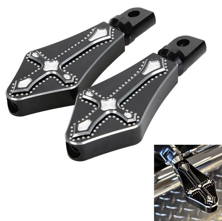 Billet Darkside Foot Pegs For Harley Touring V Rod Road King Passenger