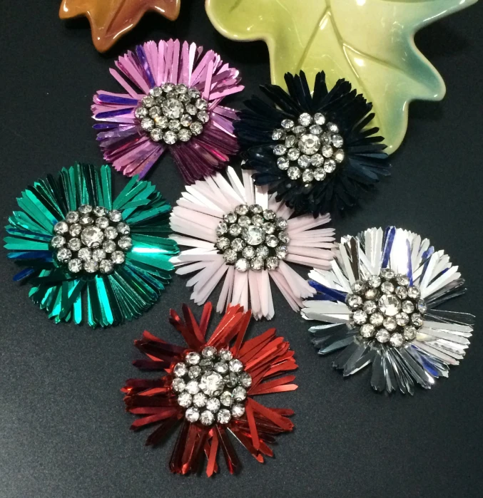 

White/Silver/Gold beads Rhinestones shoes and hats bag socks flower appliques patches brooch