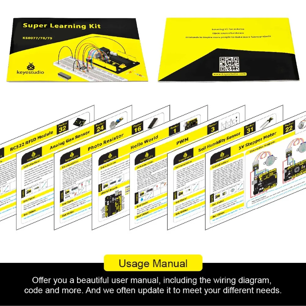 Keyestudio супер стартовый набор/RFID Обучающий набор совместим с Arduino стартовый набор(UNOR3) с учебником/Подарочная коробка
