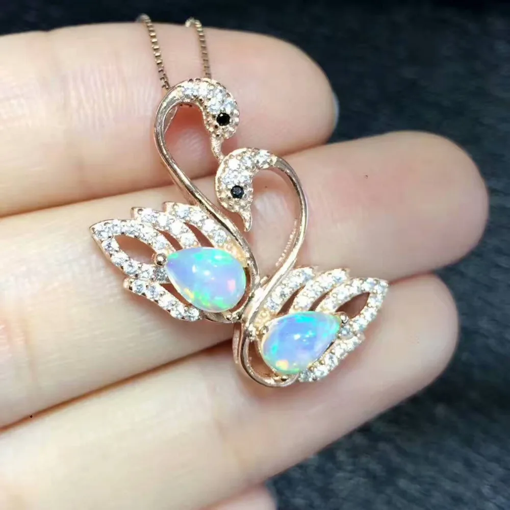 Naturel multicolore opale gem pendentif pierre précieuse naturelle pendentif collier 925 en argent