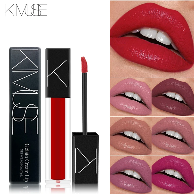 

KIMUSE Matte Velvet Lipstick Waterproof Moisturizer Smooth Lip Stick Long-lasting Lip Tint Cosmetic Lip Makeup Pigment Nude Lips