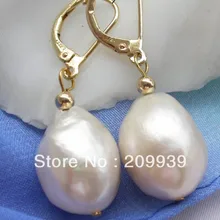 Hj 00147 16 мм белый барокко белый FW жемчуг мотаться серьги