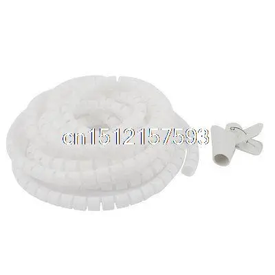 

15mm x 5 Meter Spiral Wrapping Band Cable Organizer Wrap w Guide Tool Wire Clamp