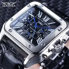 Jaragar Retro Luxury Classic Design Genuine Leather Belt 3 Dial Roman Number Men Automatic Watch Top Brand Mechanical Wristwatch Jaragar Retro Luxury Classic Design Genuine Leather Belt 3 Dial Roman Number Men Automatic Watch Top Brand Mechanical Wristwatch