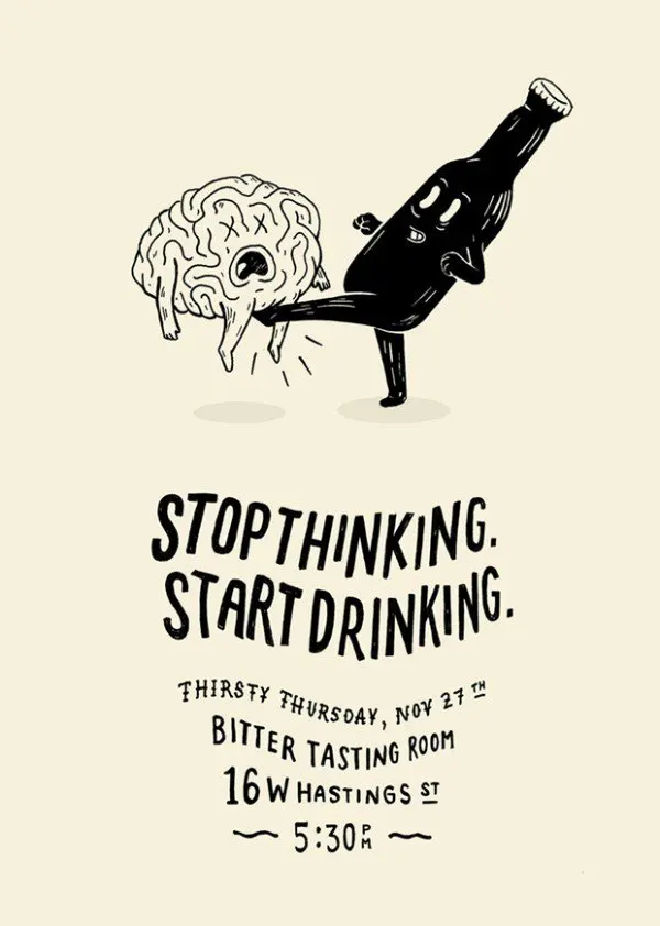 Картина на холсте с надписью Stop Thinking | Дом и сад