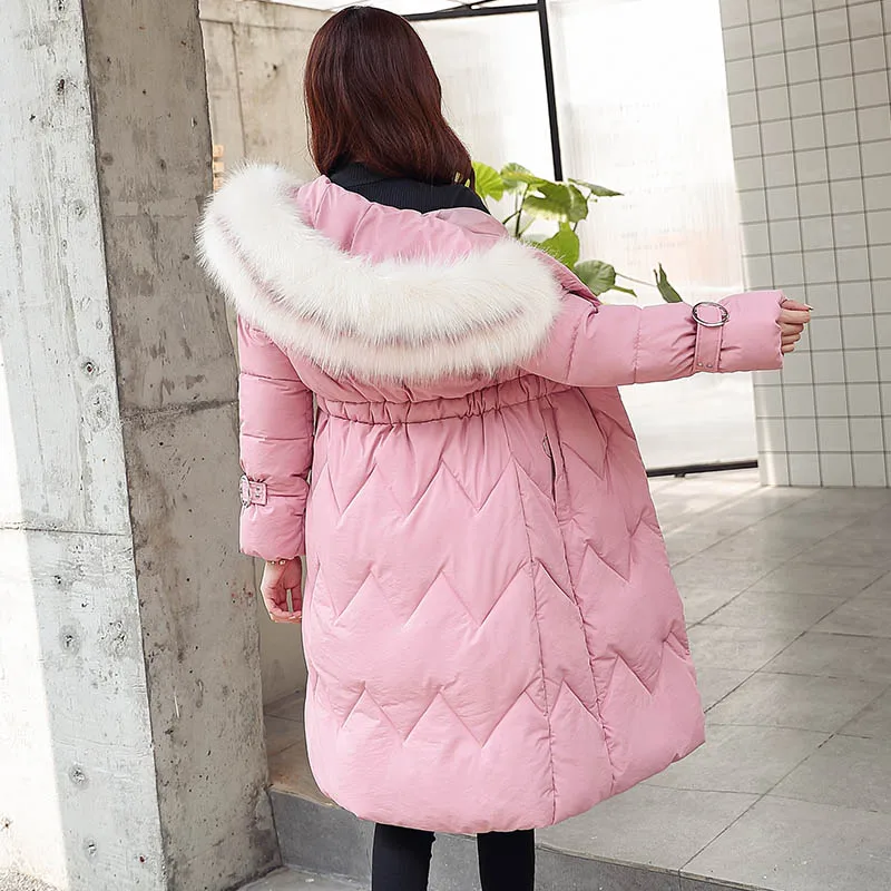 Winter parkas jackets new women's coats elegant fashion fur collar hooded thick long jacket winter snow coat parkas jackets