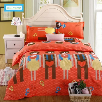 

BEST.WENSD Wholesale pink/white/3D bedding Set King Size 4Pcs Of Duvet Cover Bed Sheet Pillowcase Bedclothes Housse De Couette