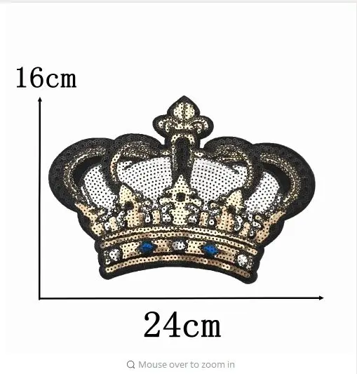 DZ2pcs/лот Crown24 x 16 см блестки термонаклейки аппликация Бисероплетение патч для одежды DIY украшения скрапбук пэчворк