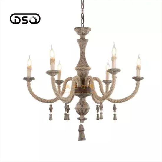 

DSQ,Nordic Creative American Chandelier Industrial Wind Vintage Handmade Nostalgia Wood Artisan Restaurant Bar Wood Chandelier