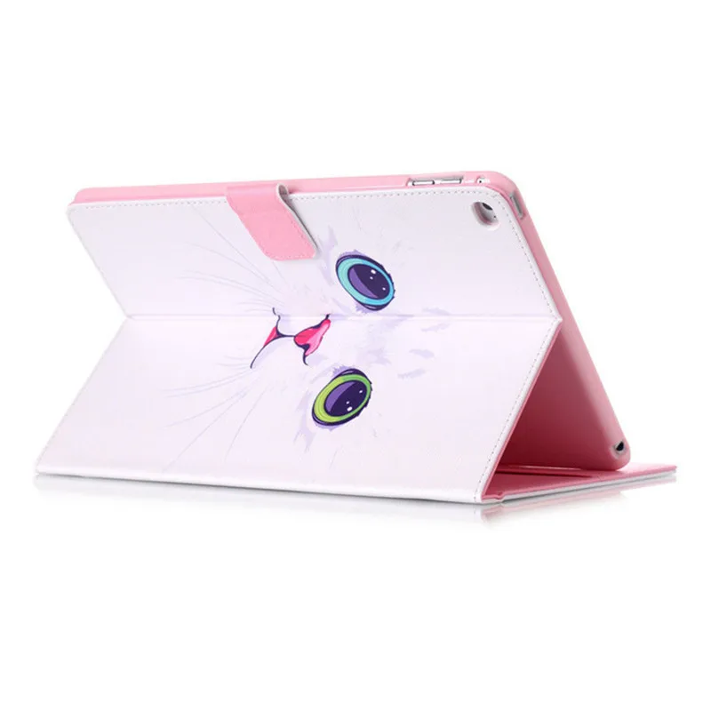 Stand Flip PU Leather For iPad Air 2 Case For iPad 6 Fashion Luxury Cuet White Cat Folio Magnetic Smart Tablet 9.7 Case Cover  (18)