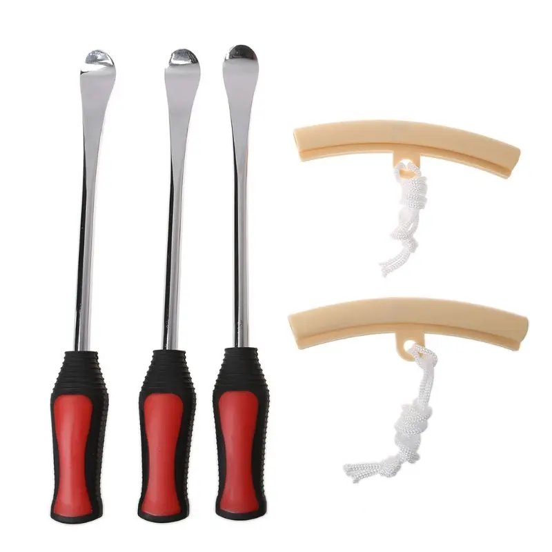 

3pcs Tire Lever Spoon Motorcycle Changing With 2pcs Wheel Rim Protectors Repair Tool Kit For Bike Bicycle