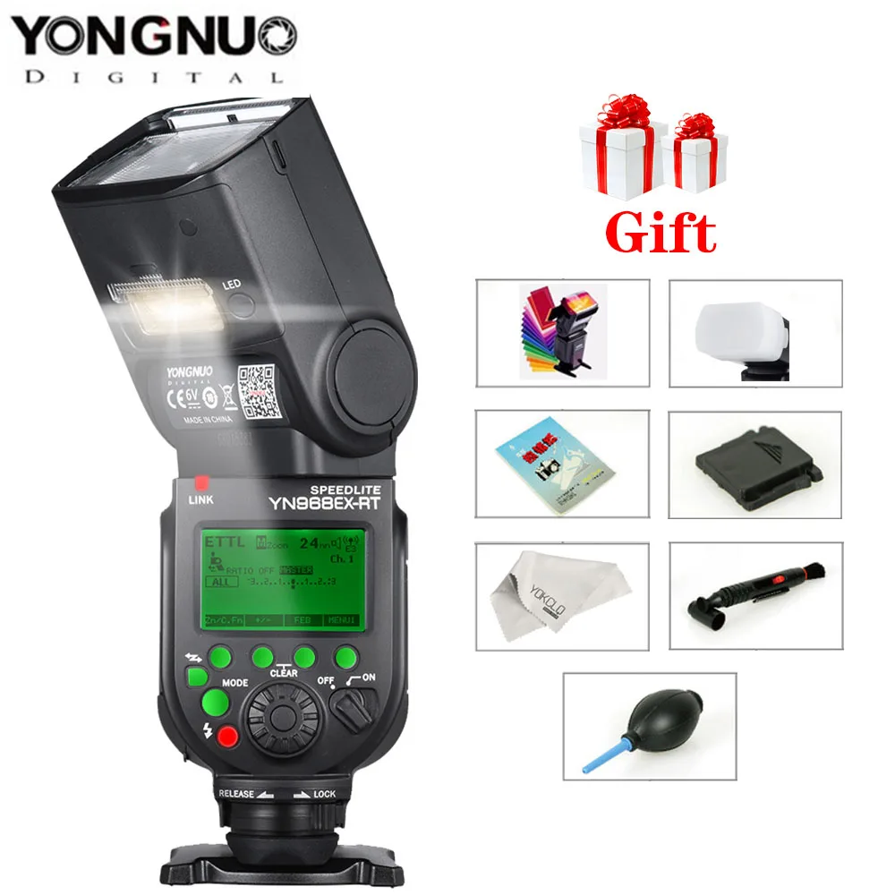 

YIpeen Yongnuo YN968EX-RT Anti-Throw Wireless Flash Speedlite TTL LED Light for Canon Camera,Support YONGNUO YN-E3-RT\YN600EX