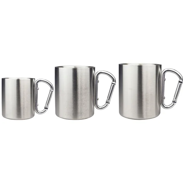 From Steel Cup 250ml Handle double Resistance 300ml Mug Wall Wcarabiner heat Mugs 9200ml Hook Isolating In Us5 Outdoor Children Travel Stainless 3L5R4Aj