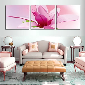 

Unframed 3 Panels Canvas Oil Wall Art HD Red Flowers Painting Home Decorative Cheap Art Picture Paint on Canvas Prints