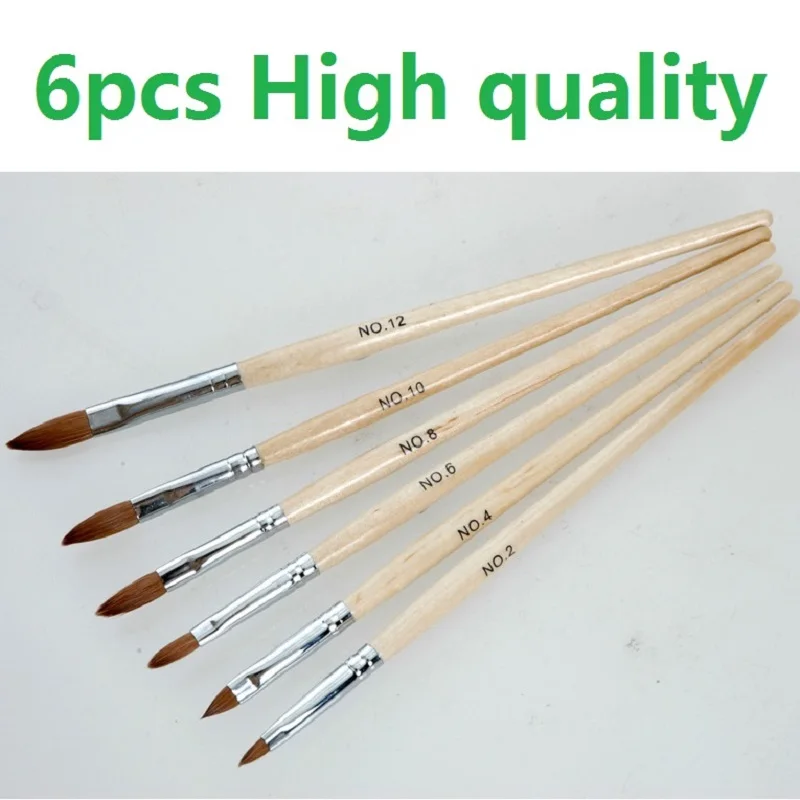 

HOTSALE 5pcs/SET 2#/4#/6#/8#/10#12# Kolinsky Sable Brush Pen Acrylic Nail Art Builder Brush Design for acrylic nail brushes set