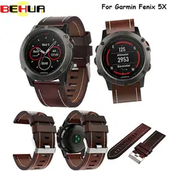 Роскошные ремешок кожаный ремешок замена наручные часы Группа с Инструменты браслет для Garmin Fenix 5x GPS часы Группа ремешок
