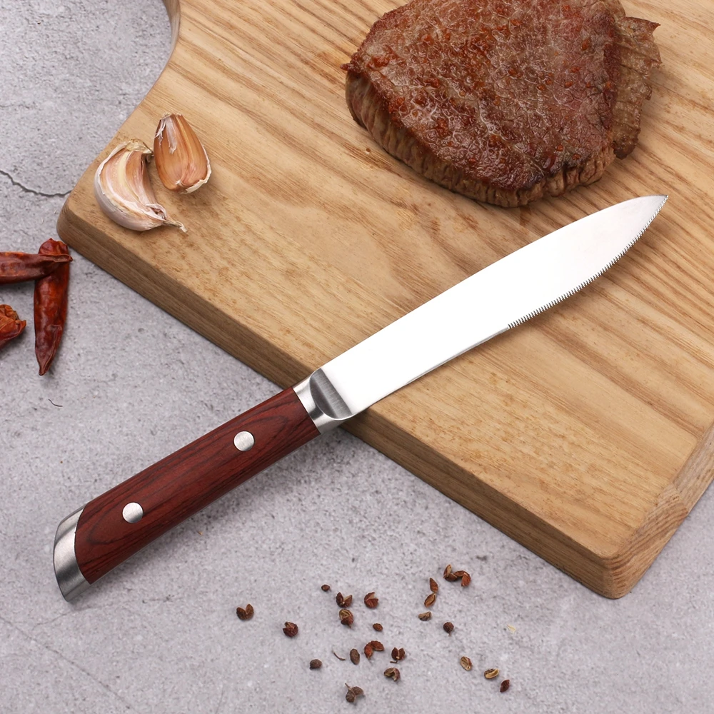 KEEMAKE 5," нож шеф-повара для стейка кухонные ножи высокоуглеродистые немецкие 1,4116 стальные острые 58HRC цветные деревянные ручки инструменты для резки мяса