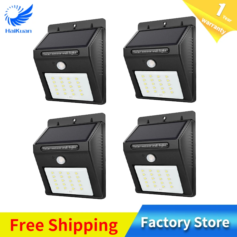 

20 LED Solar Power PIR Motion Sensor Wall Light Outdoor Waterproof Lamp Energy Saving Street Path Yard Garden Security Lamp