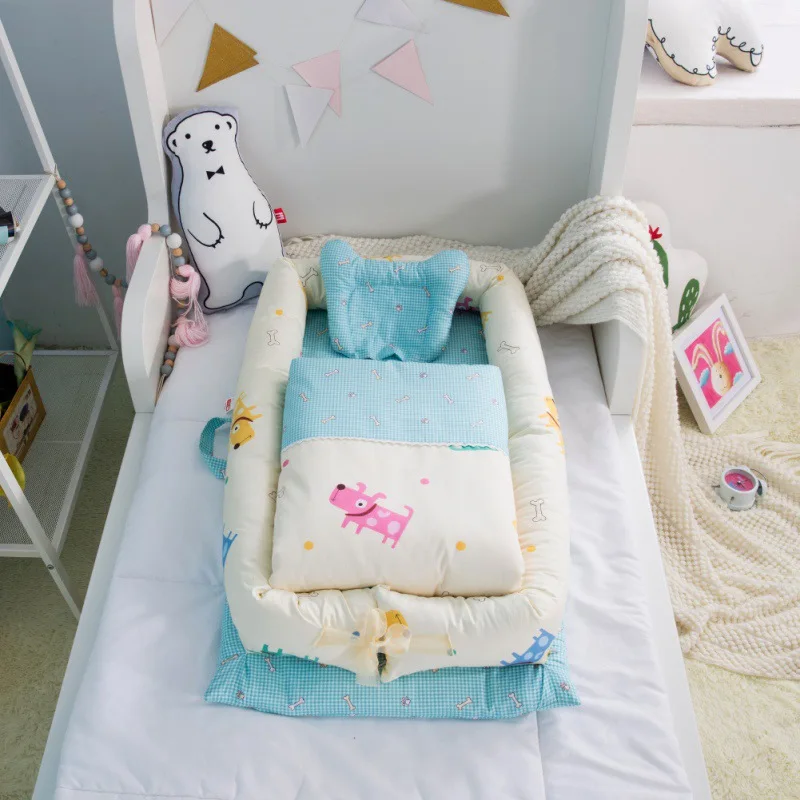 Универсальный легкий переносная детская кроватка люлька для кровать лежак новорожденных кроватки дышащие и сна Гнездо с подушки детские