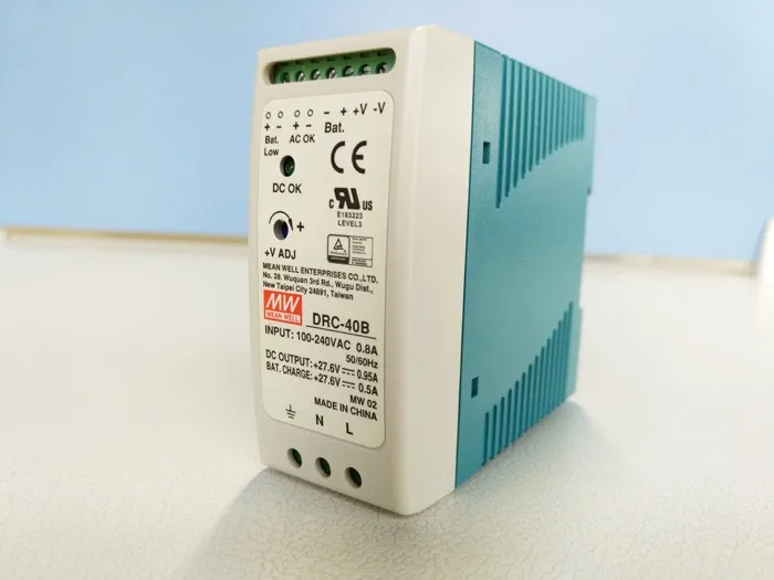 

Original MEAN WELL 40W Single Output Din Rail Switching Power Supply With Battery Charger(UPS Function) DRC-40