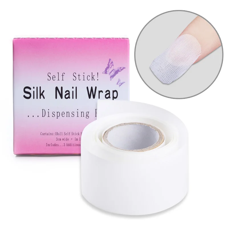 1 Roll Nail Repair Fiberglass Silk Wrap Nail Reinforce Nail Protector Wrap 3*100cm White UV Gel Acrylic Nail Art Tool