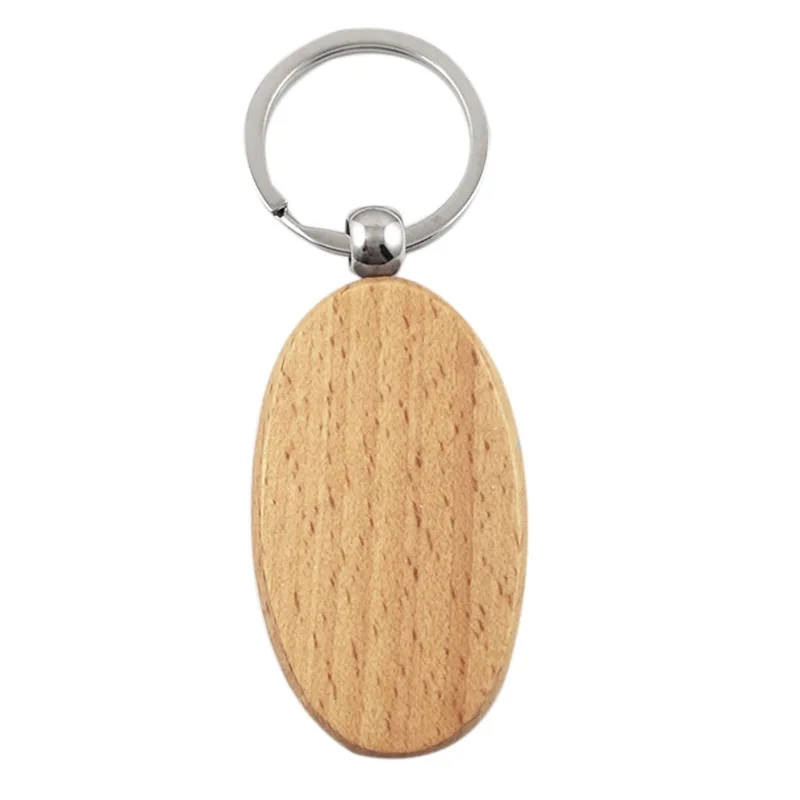 

20Pcs Blank Wooden Key Chain Diy Wood Keychains Key Tags Gifts Yellow