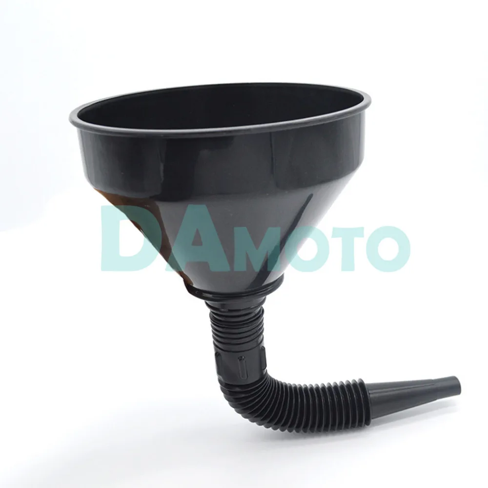 black Plastic Flexible Funnel With Mesh Screen for Water Oil Fuel