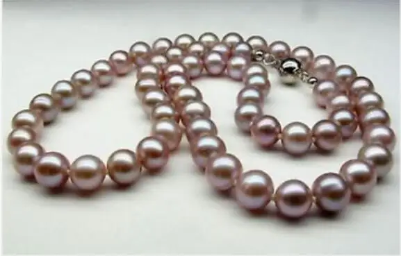 

FREE SHIPPING>>>elegant 10-11mm round AAA south sea lavender pearl necklace 18inch 925s