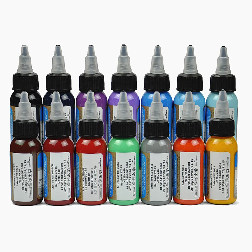 

Tattoo Inks 14 Colors 30ml/bottle Tatto Pigment Inks Set For Body Tattoo Art Kit Free Shipping Nani