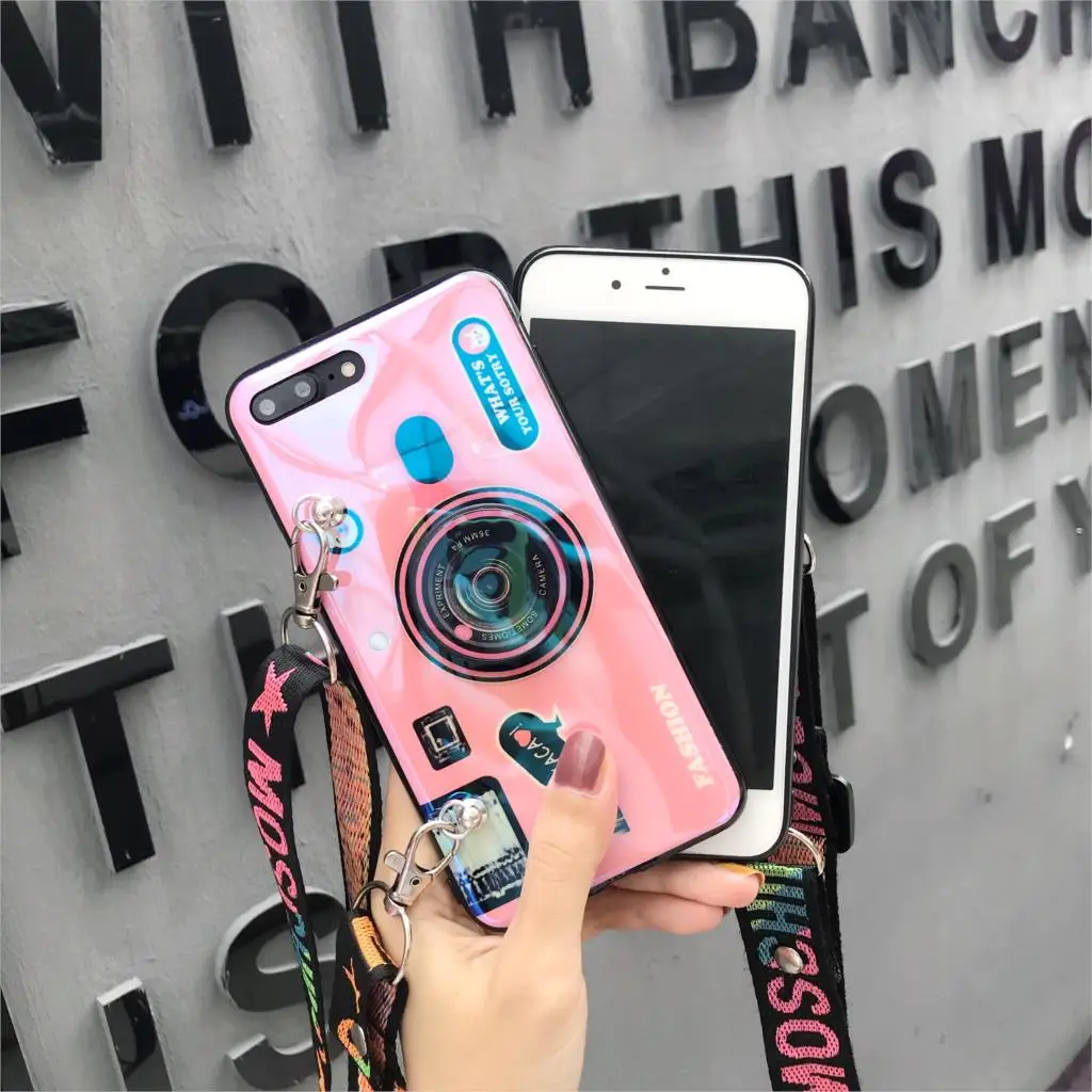 

Lanyard Blue Ray 3D Camera Phone Case For Samsung Galaxy J2 J4 J6 J7 Prime J330 J530 J730 EU J8 A7 A9 2018 Capa A6 Plus Funda