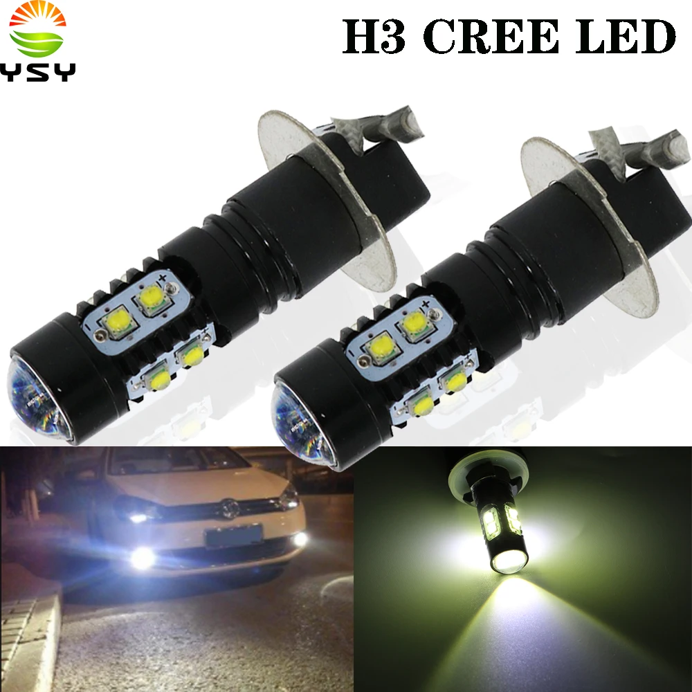 

YSY 50pcs car 880 led H3 led canbus super drl White 6 LED Tail Headlamp Fog Light Daytime Running Light auto Motorcycle Lamp