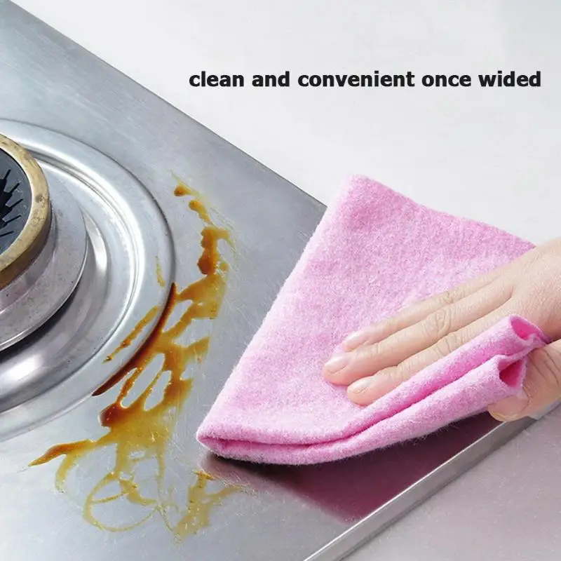 5 шт. кухонные анти-смазка тряпки утолщаются хорошо впитывающий ткань для мытья посуды Кокосовая оболочка нежирная ткань для чистки